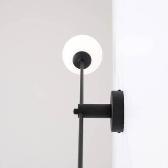 Wandlamp Ohio, 2-lamps, bewegelijk zwart, mat wit