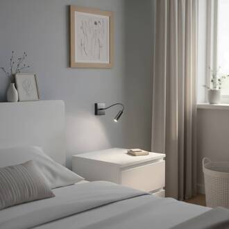 Wandlamp Ojos, antraciet, leeslamp, verstelbaar, 33 cm, G9 antraciet geborsteld