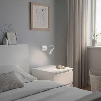 Wandlamp Ojos, crème, leeslamp, verstelbaar, 33 cm, G9 roomwit