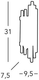 Wandlamp Ontario, hoogte 31 cm, goud goud, helder