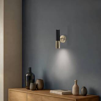 Wandlamp Orino, zwart/goud, metaal, GU10 goud, zwart