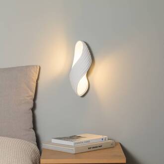 wandlamp Ornela, wit, gips, hoogte 29,5 cm zandwit