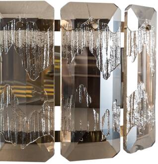 Wandlamp Orvin messing antiek breedte 33 cm glas/metaal 2-lamps antiek messing, helder