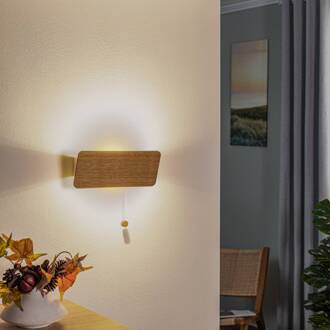 Wandlamp Oslo, verstelbaar, breedte 30 cm eikenhout licht, wit