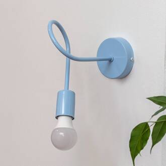 Wandlamp Oxford, lichtblauw, metaal, E27
