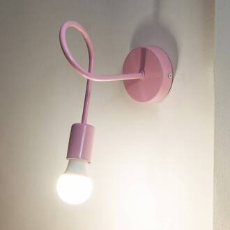 Wandlamp Oxford, roze, metaal, E27