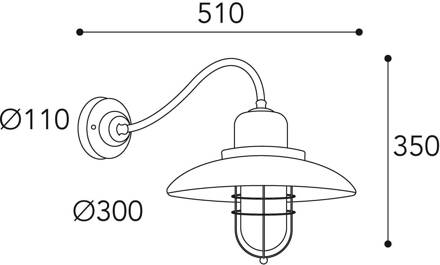 Wandlamp Patio Cage 3300 messing antiek/helder antiek-messing, helder