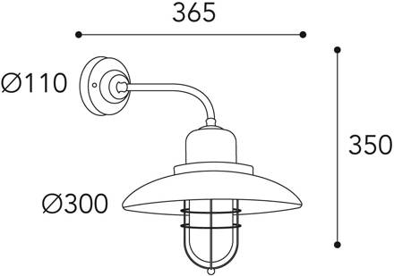 Wandlamp Patio Cage 3303 messing antiek/helder antiek-messing, helder