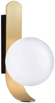 Wandlamp Polina, bolkap van glas, goud goud, wit