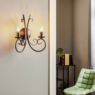 Wandlamp Pompei, 2-lamps, zwart