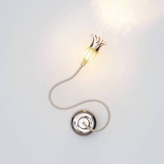 Wandlamp Poppy met bloeiende bloemblaadjes beige, keramiek