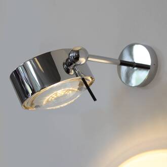 Wandlamp PUK SIDES, 1-lamp 10 cm chroom helder, wit mat