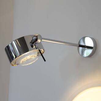 Wandlamp PUK SIDES, 1-lamp 30 cm chroom helder, wit mat