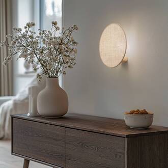 Wandlamp Puls, jute kap, natuurbruin, Ø 30 cm lichtbruin naturel, licht hout