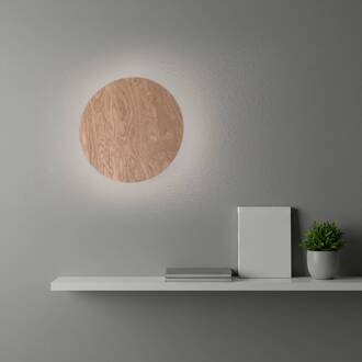 wandlamp Rito, licht hout, Ø 30 cm hel hout