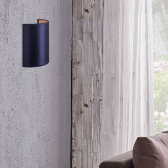 Wandlamp Satin van Atlas, donkerblauw/goud donkerblauw, goudfolie