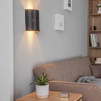 Wandlamp Satin van Atlas, zwart/goud zwart, goudfolie