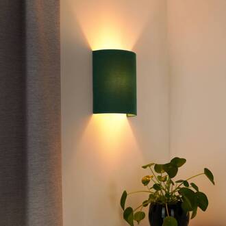 Wandlamp Semi Circle, fluweel, donkergroen, E27