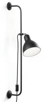 Wandlamp Shower met schakelaar en stekker zwart