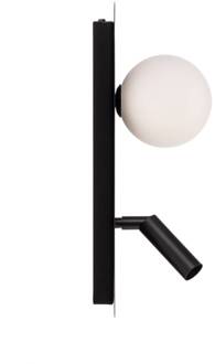 Wandlamp Sirio met beweegbare spot, 2-lamps wit, zwart