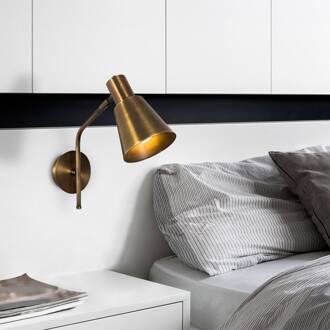 Wandlamp Sivani MR-663, goud antiek, metaal, Ø 15 cm oud goud