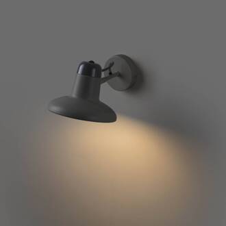 Wandlamp Snap, donkergrijs, staal, breedte 18,5 cm