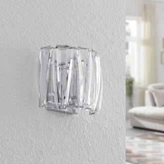 wandlamp Sofia, transparant, acryl, 23cm transparant, chroom