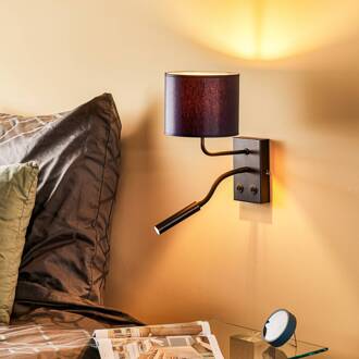 Wandlamp Soho, cilindrisch, leeslampje blauw/goud donkerblauw, zwart, goud