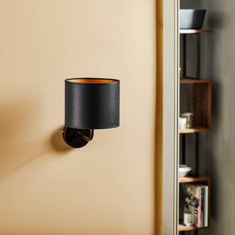 Wandlamp Soho cilindrisch zwart/goud zwart, goud