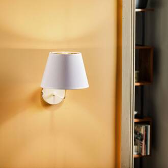 Wandlamp Soho, conisch, wit/goud wit, goud