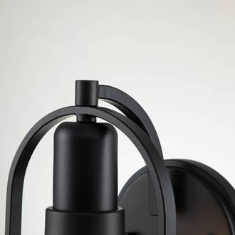 Wandlamp Somerset, 1-lamp, zwart zwart, helder