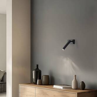 Wandlamp Sone, 1-lamp, zwart zwart gestructureerd