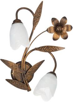 Wandlamp Sonia 2-lamps, brons brons, goud, ivoor