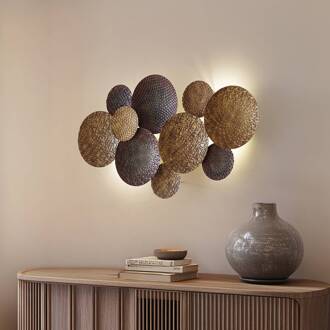 wandlamp Soraya, goud/koper, metaal, 2-lamps, 51cm goud, koper
