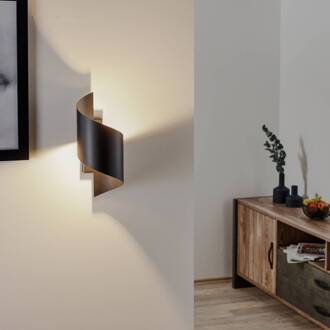 Wandlamp Spiner zwart, hoogte 30 cm, staal