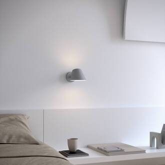 Wandlamp Stay Short met stekker, grijs grijs, wit