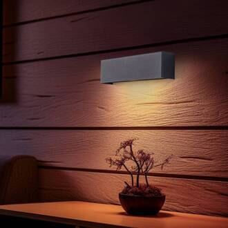 Wandlamp Straight XS, breedte 26 cm, grafiet