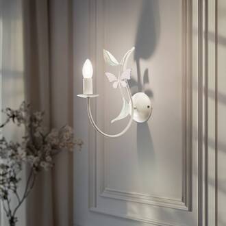 Wandlamp Summer, wit/groen/roze, breedte 11 cm, staal wit, groen, roze