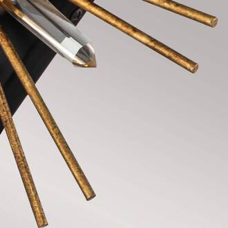 Wandlamp Sun King, afwerking in goudkleurige folie goud, bruin