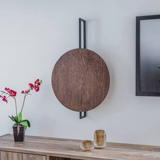 Wandlamp Sunset B van hout hout donker, zwart