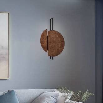 Wandlamp Sunset C van hout hout donker, zwart