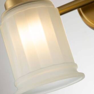 Wandlamp Swell IP44, 2-lamps, geborsteld messing geborsteld messing, gesatineerd