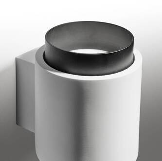 Wandlamp Syme, wit/zwart, rond, Ø 11 cm, gips, GX53 wit, zwart