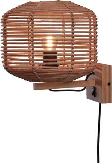 Wandlamp Tanami - Rotan - Ø25cm Bruin
