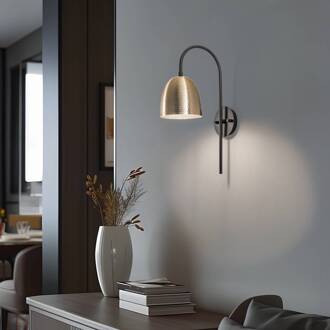 Wandlamp Tattoo 3321, goud antiek, metaal, Ø 16 cm antiek goud, zwart