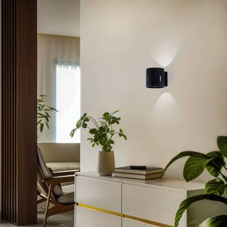 Wandlamp Topa up/down, zwart frame