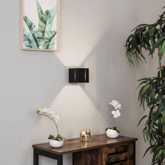 Wandlamp Topic up/down van aluminium, zwart