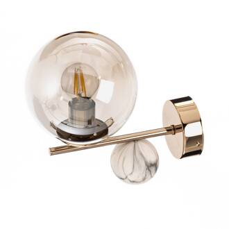 Wandlamp Toppo, goud, 1-lamp goud, rookgrijs