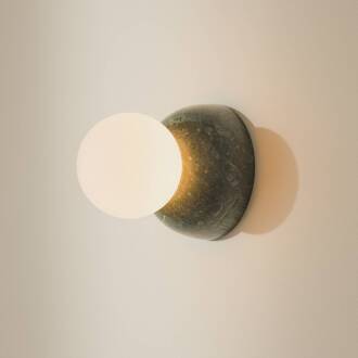 wandlamp Torrano 13, groen, glas, IP44 wit, donkergroen