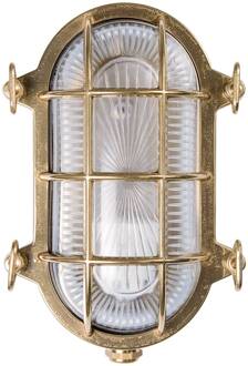 Wandlamp Tortuga ovaal 22,5cm messing nat./helder messing natuur